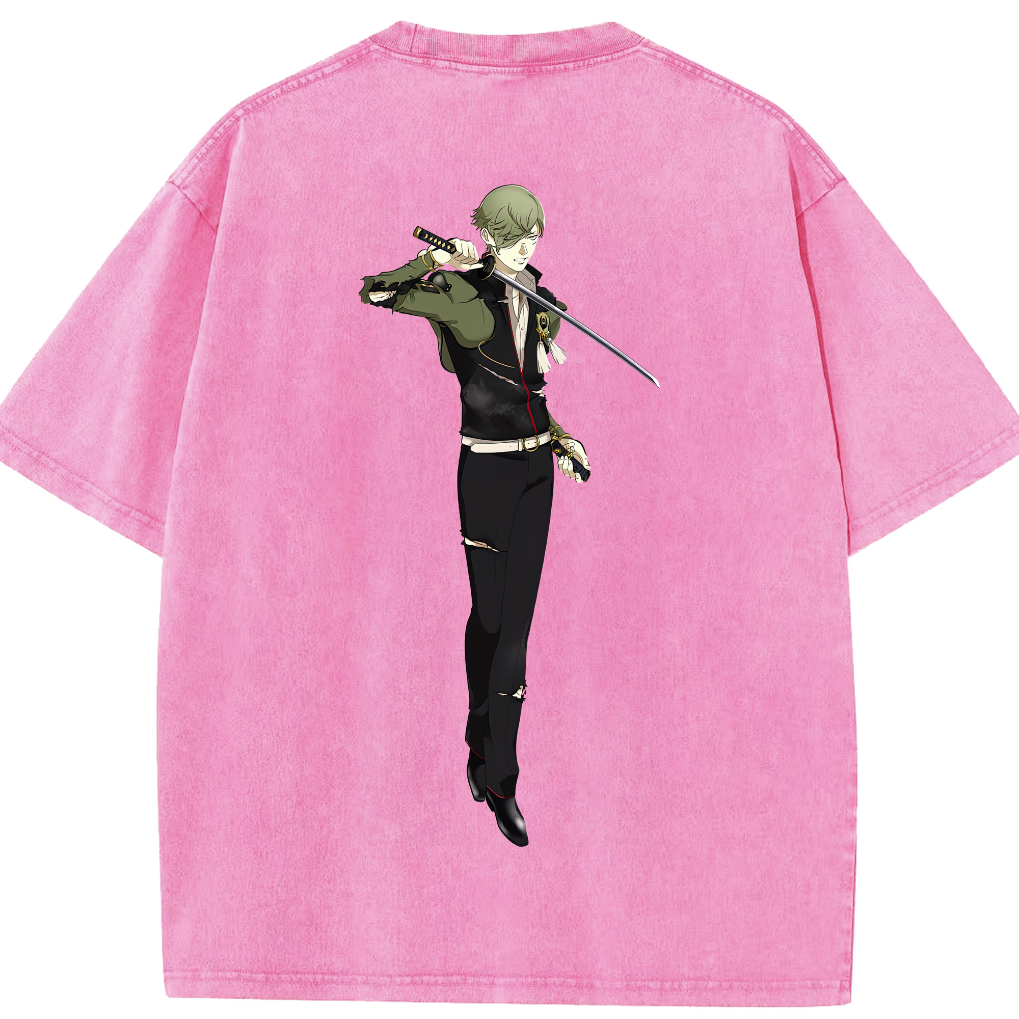 （画像用） 刀剣乱舞 Touken Ranbu 綿100% ヴィンテージ風 半袖Tシャツ（背面プリント）